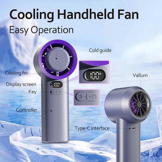 Variable Speed Turbo Handheld Ice Cooling Fan