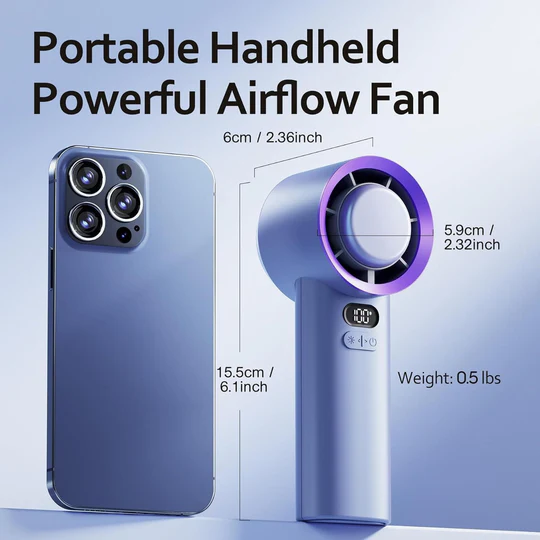 Variable Speed Turbo Handheld Ice Cooling Fan