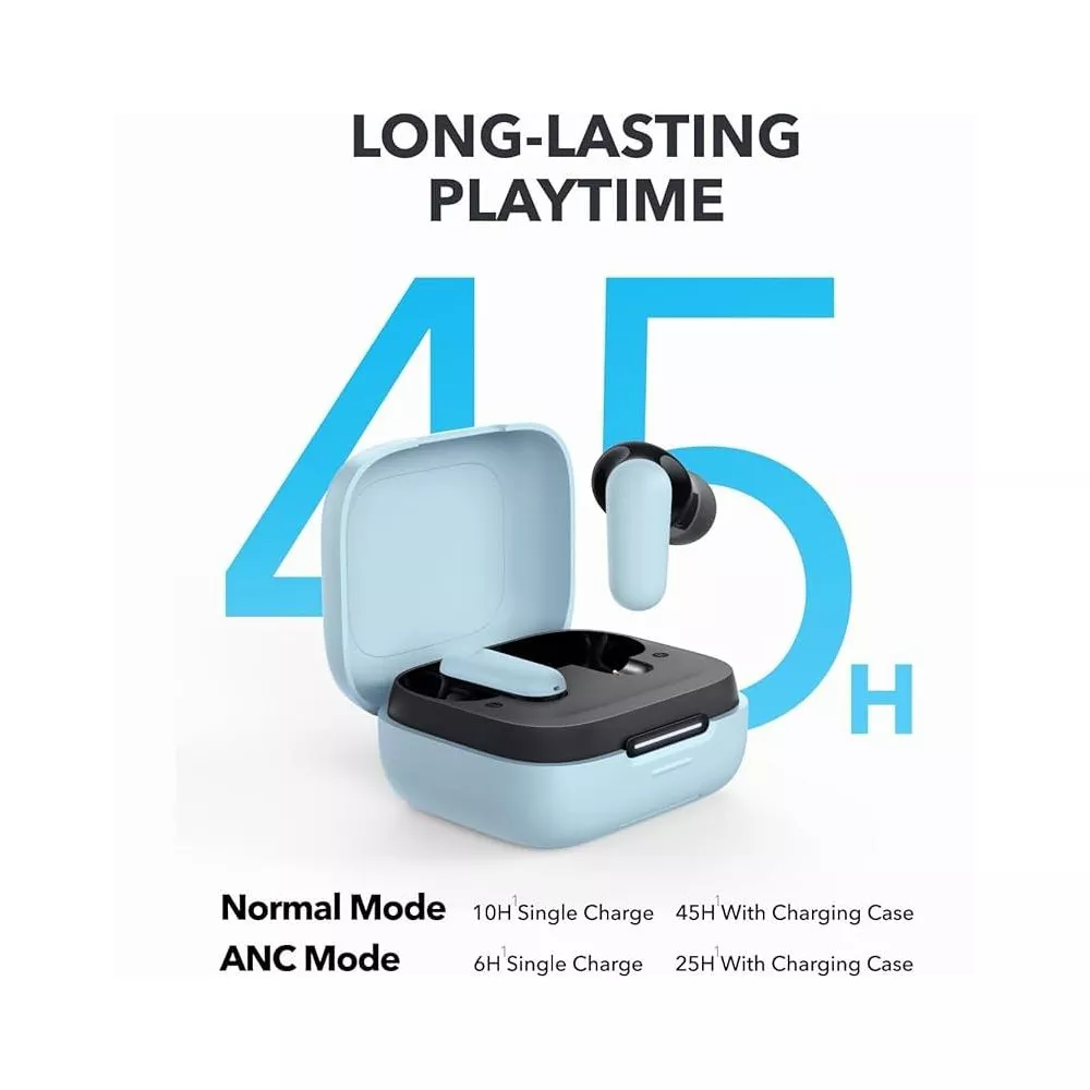 Adaptive Active Noise Cancelling Wireless Earbuds with Foldable Stand Charging Case